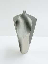 Image 1 of Archive Vessel : Tapered pentagonal vessel with stripes 11cm