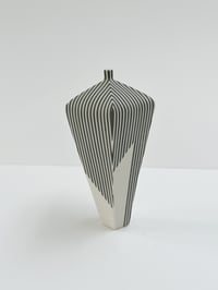 Image 2 of Archive Vessel : Tapered pentagonal vessel with stripes 11cm