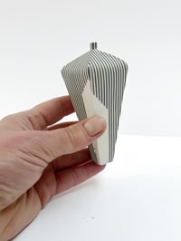Image 4 of Archive Vessel : Tapered pentagonal vessel with stripes 11cm