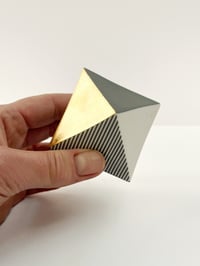Image 5 of Stripe cube pyramid shape with gold leaf 7cm