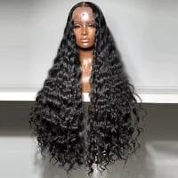Image 1 of WIGS - 13x6 HD Perruque frontale complète en dentelle, Water wave, ligne de cheveux propre