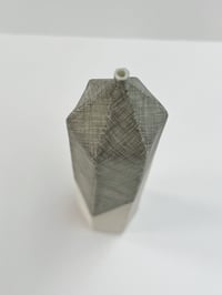 Image 4 of Archive Piece : Tall hexagonal vessel with drawn marks 14cm