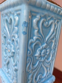 Image 9 of PIE DE LÁMPARA CERÁMICA AZUL CON BRONCE, AÑOS 60