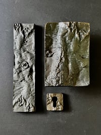 Image 1 of Bronze Door Furniture Set with Tree Bark Design