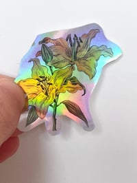 Image 2 of fleur holographique sticker/ Holographic flower stricker