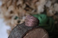 Image 1 of Anello con vera foglia di salvia elettroformata in rame e patina ossidata, taglia 18