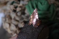 Image 1 of Anello con vera foglia di edera elettroformata in rame con finitura lucida, taglia 12 