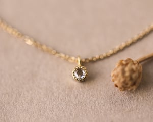 Image of 18ct yellow gold 2.0mm rose-cut diamond necklace - with milled edge setting