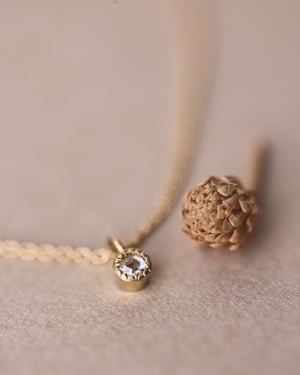 Image of 18ct yellow gold 2.0mm rose-cut diamond necklace - with milled edge setting