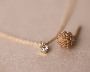 Image of 18ct yellow gold 2.0mm rose-cut diamond necklace - with milled edge setting