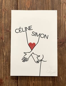 Image of "Hands Names" customized limited handmade lino print