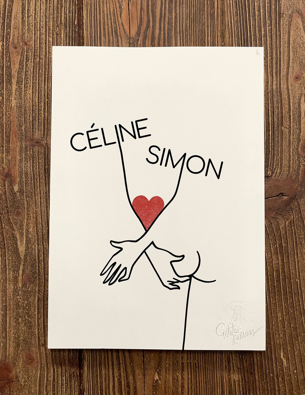 Image of "Hands Names" customized limited handmade lino print