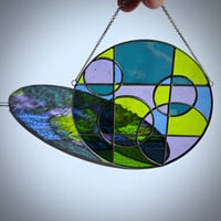 Image 2 of Geometric Bubbles - Cobalt Lime