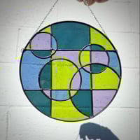 Image 1 of Geometric Bubbles - Cobalt Lime