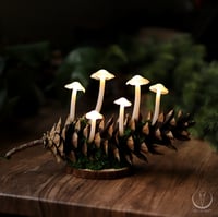 Image 1 of Glowing Fungi pine cone decor - large