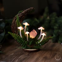 Image 1 of Glowing Fungi standing moon decor - amethyst