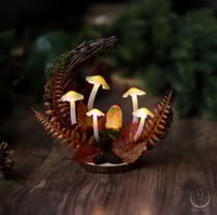 Image 1 of Glowing Fungi standing moon decor - autumn forest