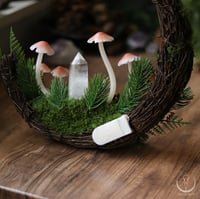 Image 5 of Glowing Fungi moon wreath - pine forest