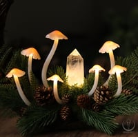 Image 3 of Glowing Fungi moon wreath - pine forest