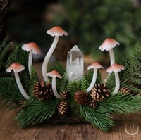 Image 4 of Glowing Fungi moon wreath - pine forest