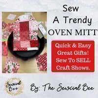 Image 1 of Quilted TRENDY Oven Mitt SEWING Pattern - PDF Download