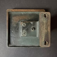 Image 3 of Bronze Push-Pull Door Handle with Raised Block Pattern