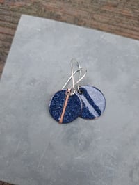 Image 3 of  2 x fold-form enamel  earrings(one red, one blue) *Reserved for Judith*