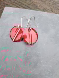 Image 4 of  2 x fold-form enamel  earrings(one red, one blue) *Reserved for Judith*
