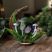 Image 2 of Glowing Fungi standing moon decor - amethyst
