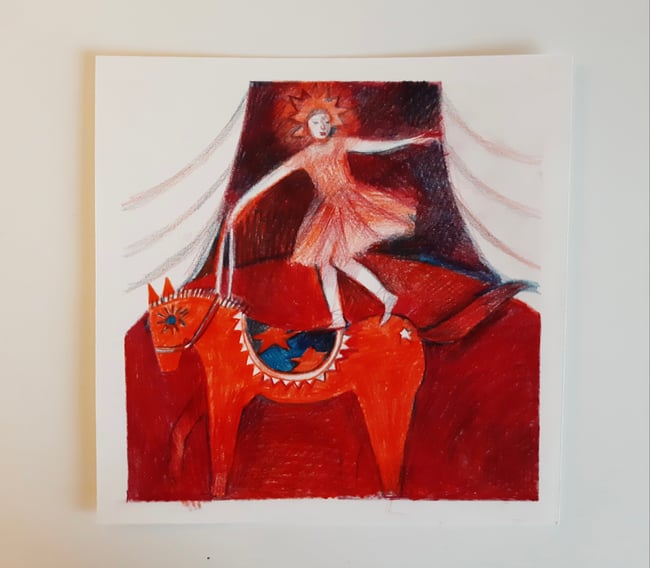 Circus girl ~ Original drawing on paper