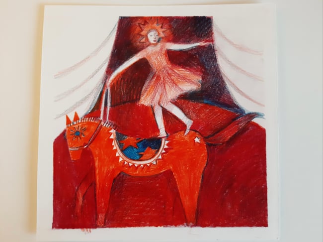 Circus girl ~ Original drawing on paper