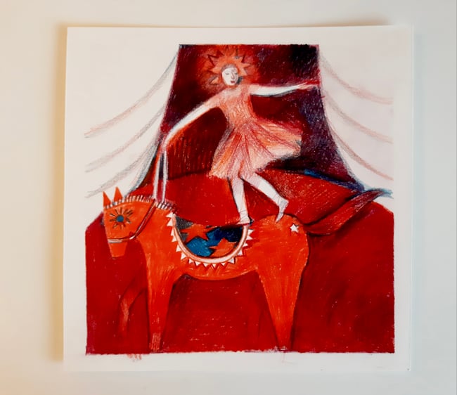 Circus girl ~ Original drawing on paper