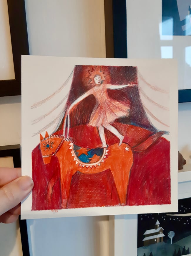 Circus girl ~ Original drawing on paper