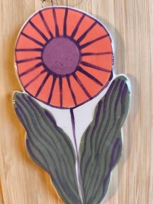 Image of Suspension fleur orange 