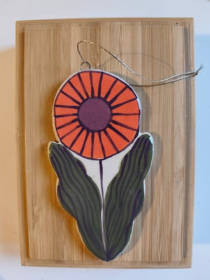 Image of Suspension fleur orange 