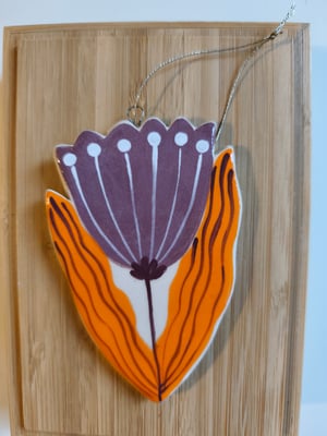 Image of  Suspension fleur violette , orange 