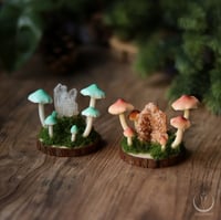 Image 1 of Fungi decoration with raw crystal 