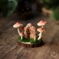 Image 2 of Fungi decoration with raw crystal 