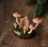 Image 3 of Fungi decoration with raw crystal 