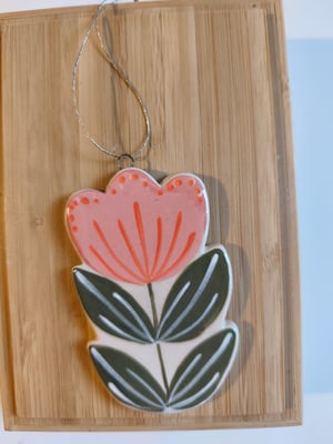 Image of   Suspension fleur tulipe rose