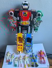 Image 1 of Vintage Voltron Lot – Black Lion, Blue Lion, Yellow Lion + Panosh Place Pilots & Villains 