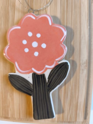 Image of Suspension fleur  rose et pois 