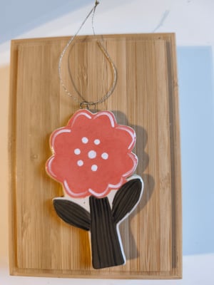 Image of Suspension fleur  rose et pois 