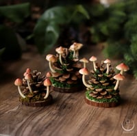 Image 1 of Pine cone with mushrooms decoration