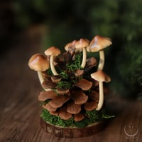 Image 5 of Pine cone with mushrooms decoration