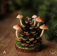 Image 2 of Pine cone with mushrooms decoration
