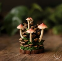 Image 3 of Pine cone with mushrooms decoration