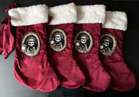 Image 1 of Embellished Xmas Stocking Striped Trim (B)