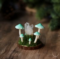 Image 4 of Fungi decoration with raw crystal 