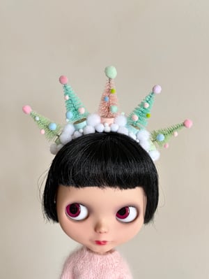 Image of Christmas Trees Tiara Headband for Blythe Dolls #2